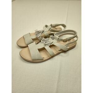Dr. Scholl's Women's 9M Encore Gladiator Sandals Taupe Tassle Buckle